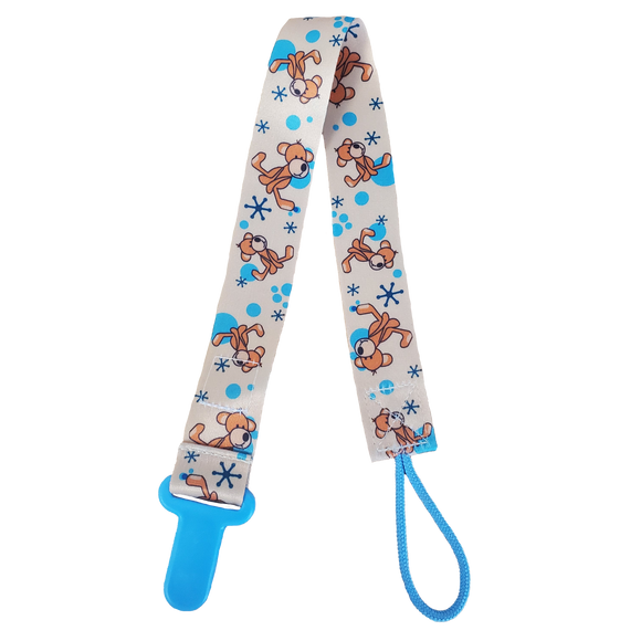 Pacifier Clip - Brown Puppies
