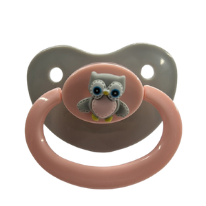 Adult Baby Size 6 Owl Pacifier - Steel