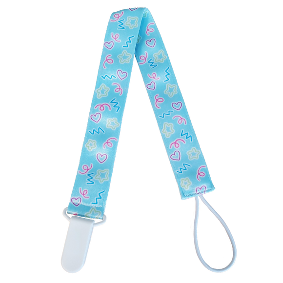 ODU Pacifier Clip - 90's Ribbons & Hearts