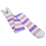 LFB Coral Fleece Thigh High Socks - Pink & Purple Sheep