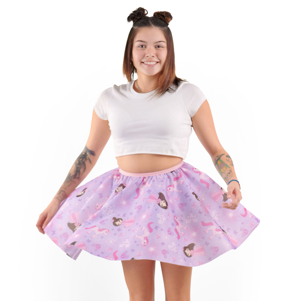 Pink mini skater sales skirt