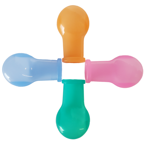 Replacement Silicone Adult Pacifier Teat - Blue, Green, Pink & Orange