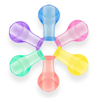 Colored size 6 Replacement Adult Silicone Pacifier Teats - 6 Pack